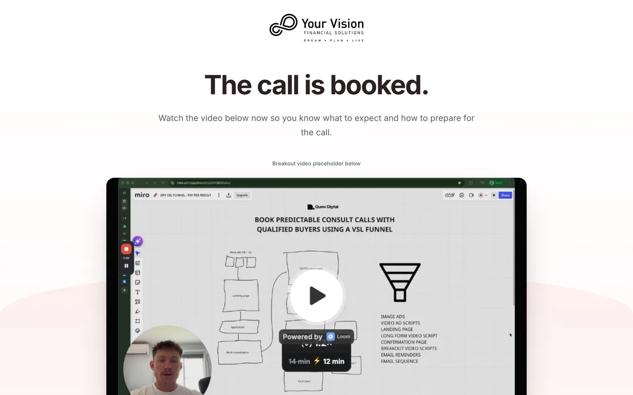 Confirmation page preview